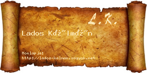Lados Kálmán névjegykártya