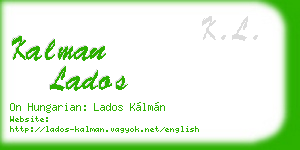 kalman lados business card